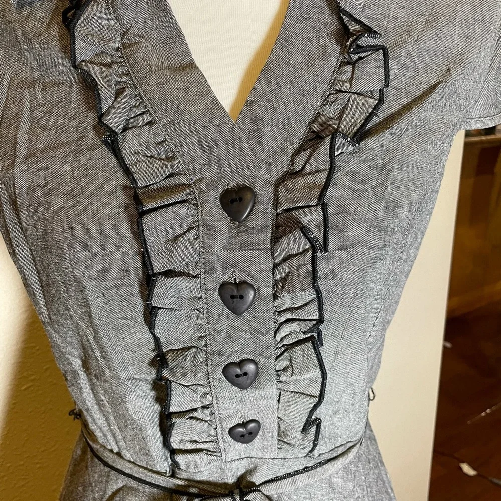 New Yellow Star by ModCloth retro grey dress! - Picture 8 of 9